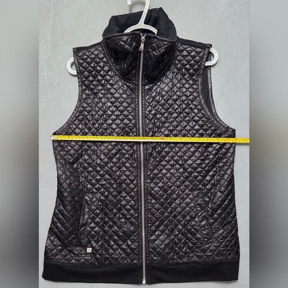 Ralph Lauren Womens Sz M Black Quilted Vest Full Zip Pocket - Picture 9 of 11